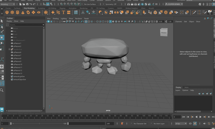 Ice golem model in Maya